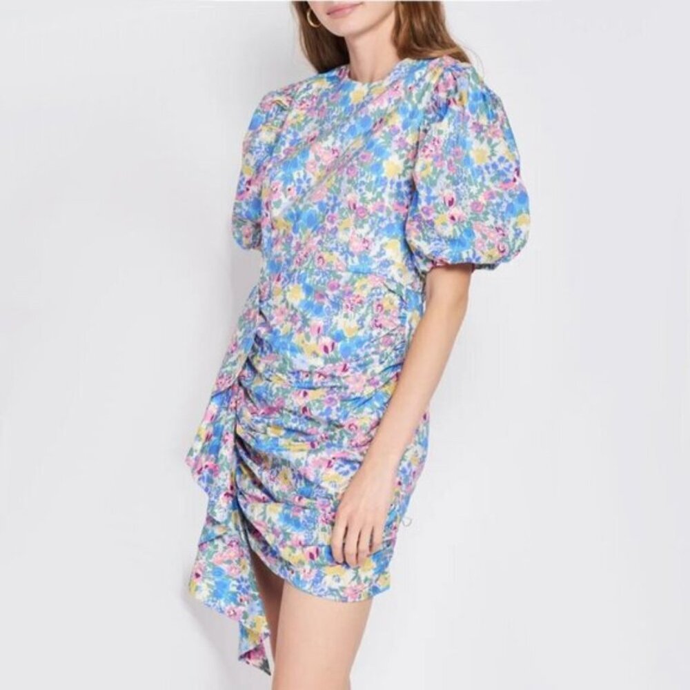 NWOT En Saison multicoloured floral print cotton ruffle mini dress, XS